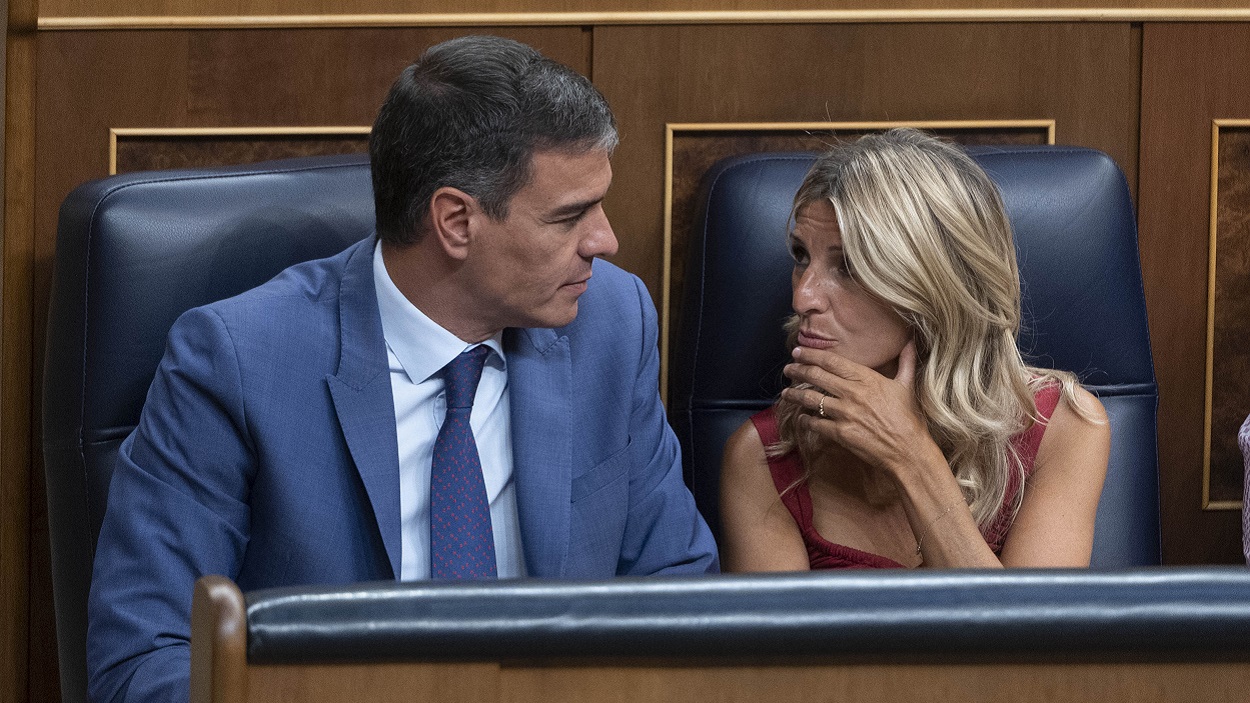 Pedro Sánchez y Yolanda Díaz, en una imagen de archivo. EP.