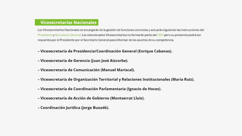 Vox sustituye a Marta Castro por Jorge Buxadé en la coordinación jurídica. Web oficial Vox
