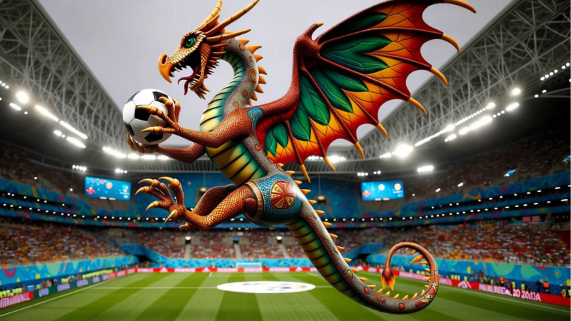Dragón mascota para el Mundial 2030 Dragón mascota para el Mundial 2030