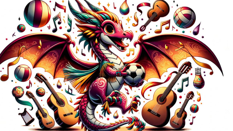 Dragon como mascota mundial 2030