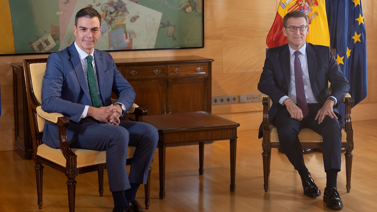 Sánchez y Feijóo se reúnen en el Congreso. EP