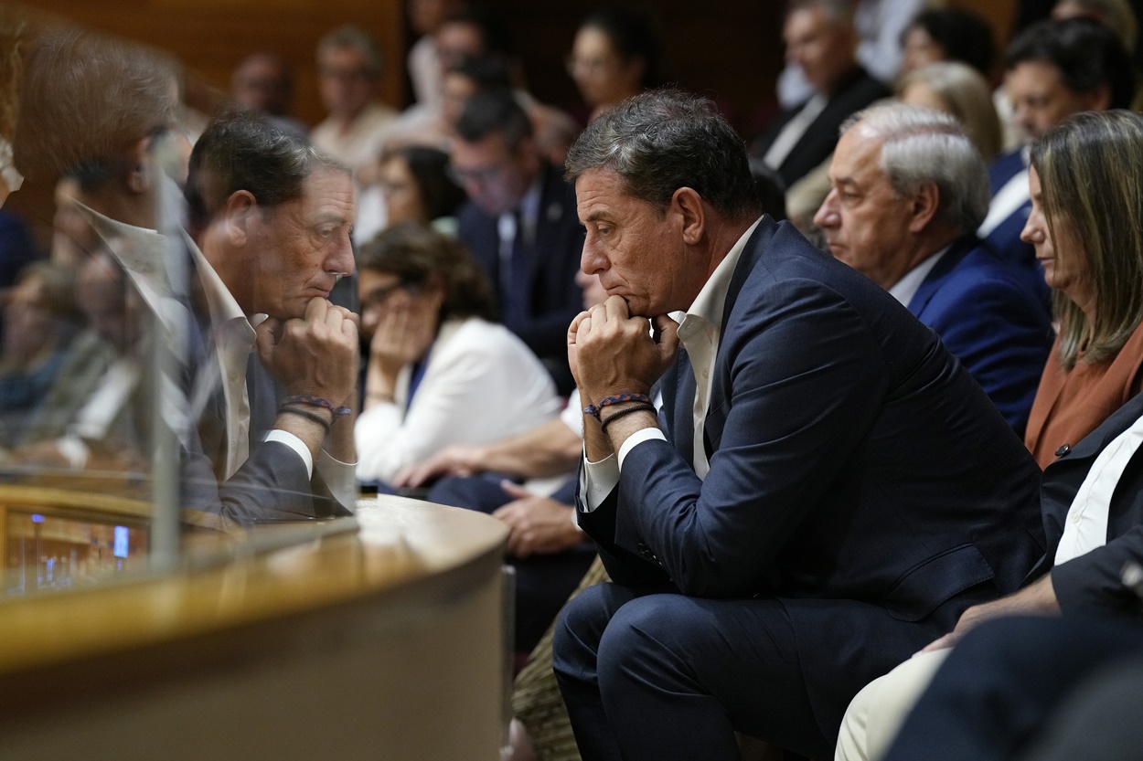 Xosé Ramón Gómez Besteiro ayer durante el Debate sobre el Estado de la Autonomía celebrado en el Parlamento gallego (Foto: Europa Press).