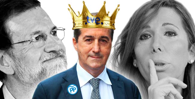 Montaje de UGT de Eladio Jareño con Mariano Rajoy y Alicia Sánchez Camacho detrás