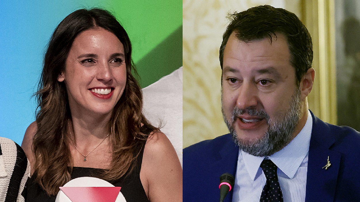 Irene Montero y Matteo Salvini. Elaboración propia.