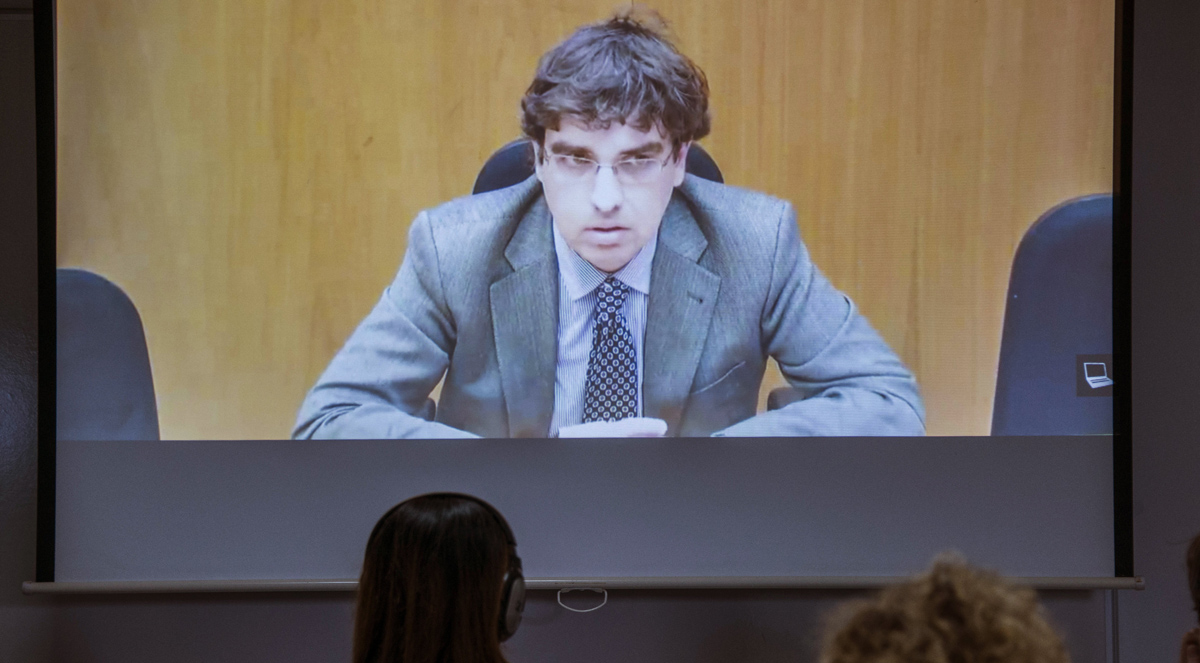 El asesor contable del grupo Nóos Luis Tejeiro, durante su declaración como testigo en la decimosexta jornada del juicio del caso Nóos