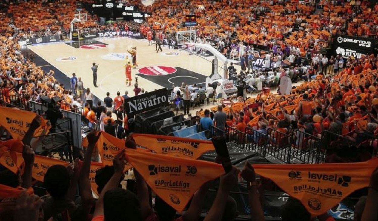 La afición del Valencia de baloncesto en un partido de liga