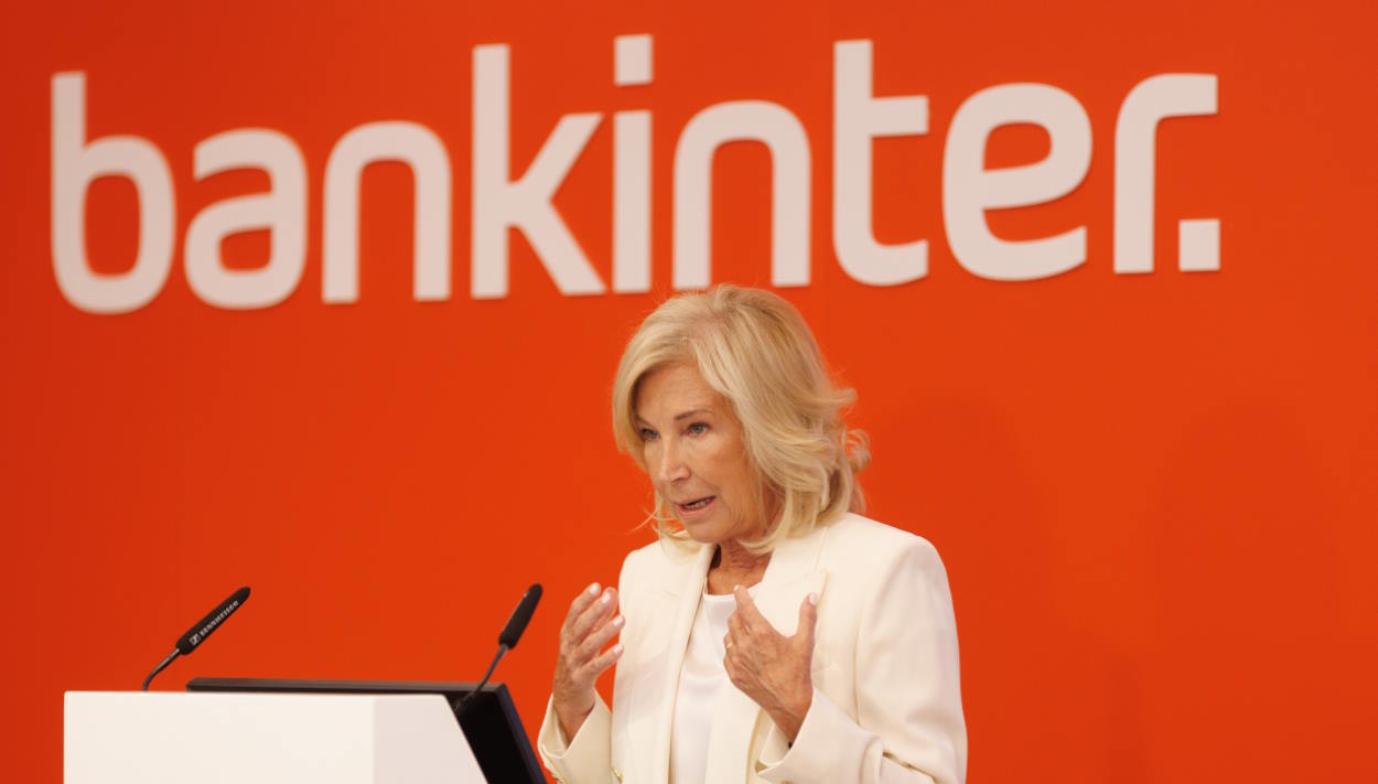 La consejera delegada de Bankinter, María Dolores Dancausa, en una presentación de resultados anterior. EP