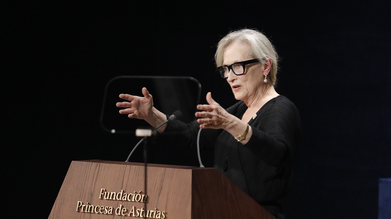 Meryl Streep en su discurso en los Premios Príncipe de Asturias. EP