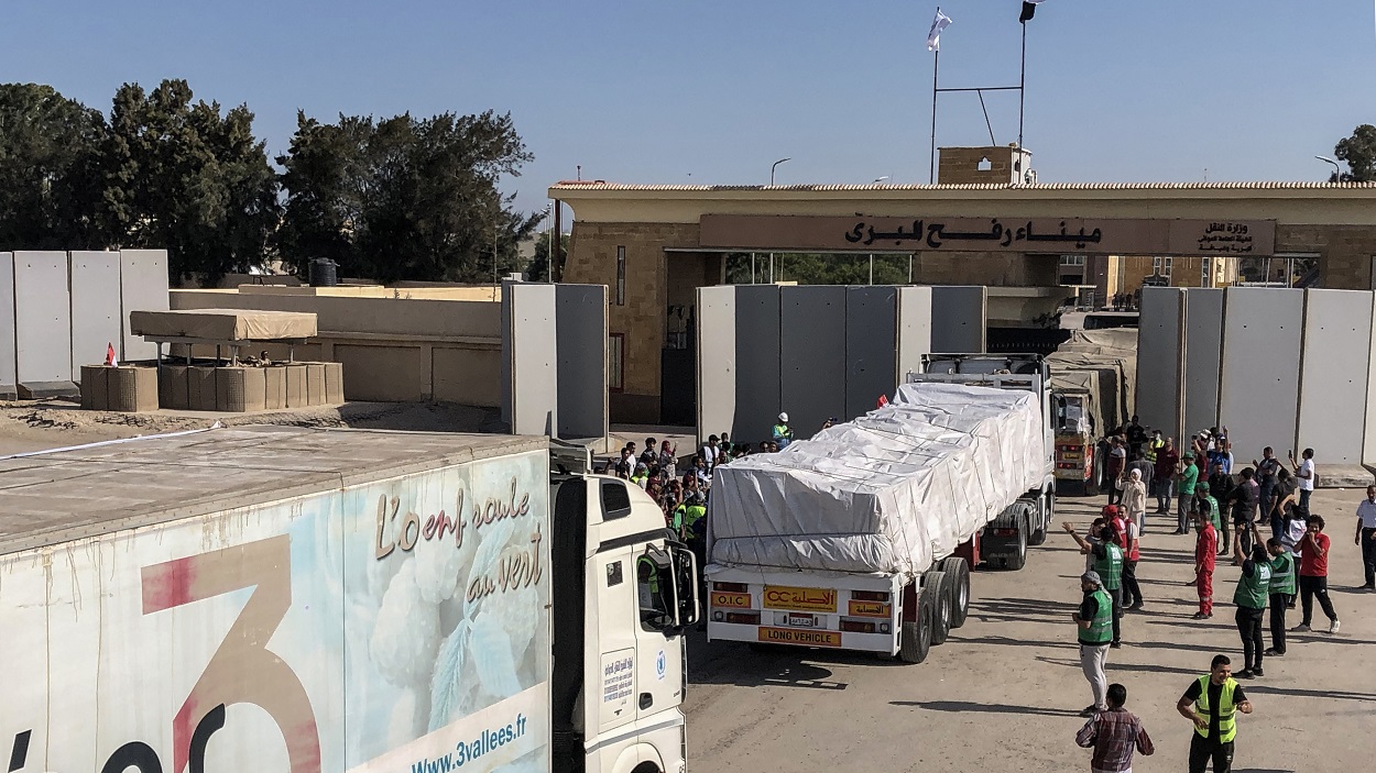 Convoy de ayuda humanitaria en la Franja de Gaza. EP