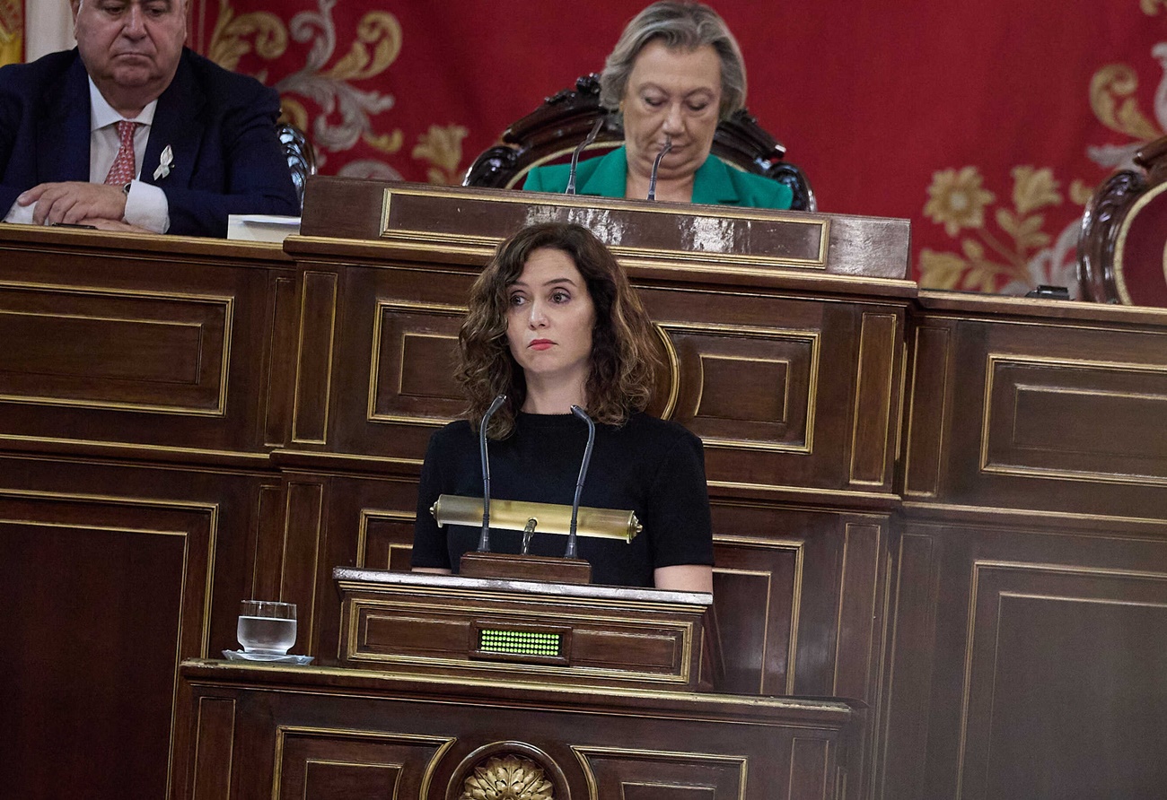 La presidenta de la Comunidad de Madrid, Isabel Díaz Ayuso, interviene durante un debate tras la Comisión General de las Comunidades Autónomas, en el Senado. (Foto: EP)