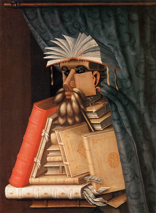 Las cabezas compuestas como esta de un bibliotecario le valieron gran fama en su época y fueron todo un referente para pintores del siglo XX como los cubistas y los surrealistas