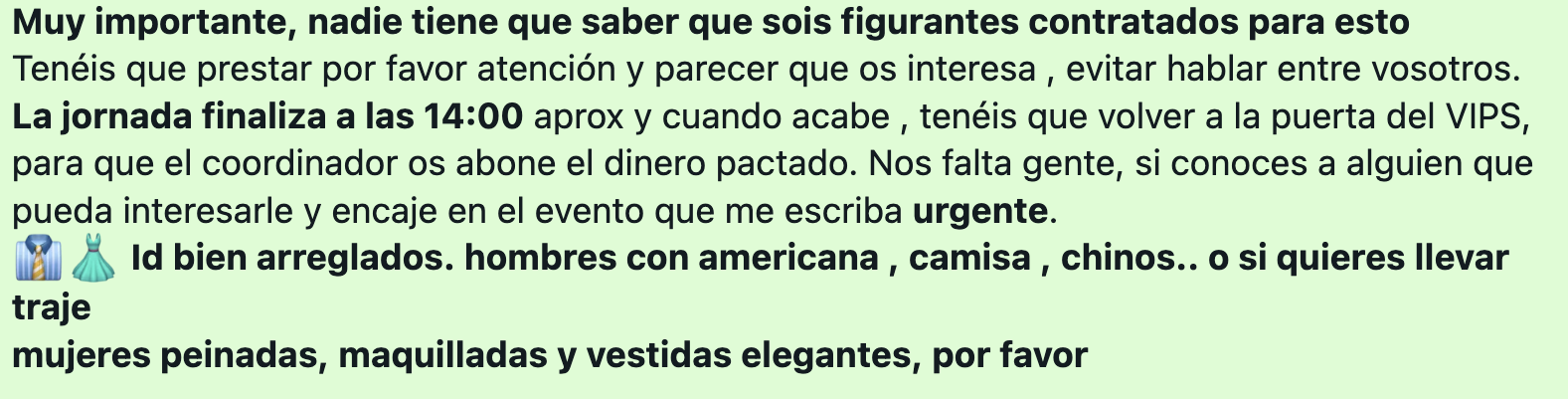 Cómo ganarse la vida de figurante en Madrid para actos de empresa: “Hombres con americana, mujeres maquilladas”. EP