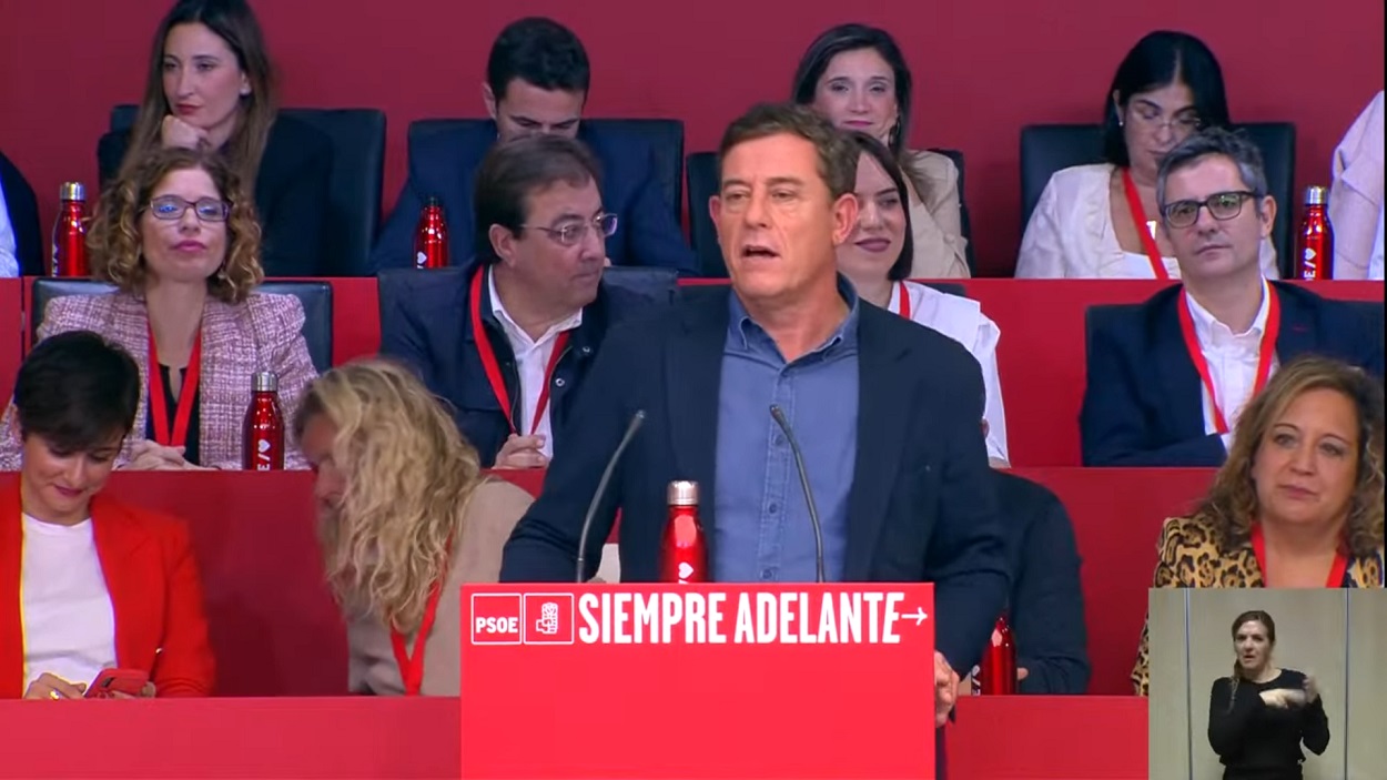 El candidato a la presidencia de la Xunta de Galicia por el PSdeG-PSOE, José Ramón Gómez Besteiro. @PSOE via YouTube.
