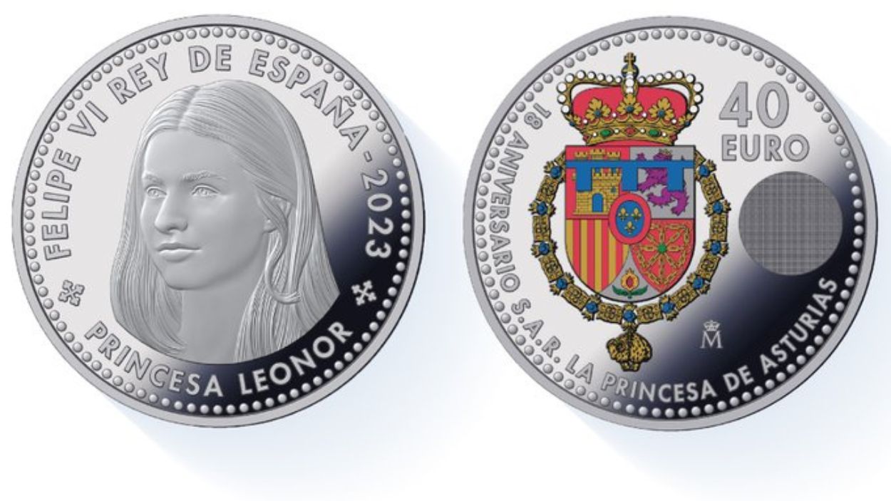 La moneda conmemorativa de la mayoría de edad de la princesa Leonor. Real Casa de la Moneda y Timbre. 