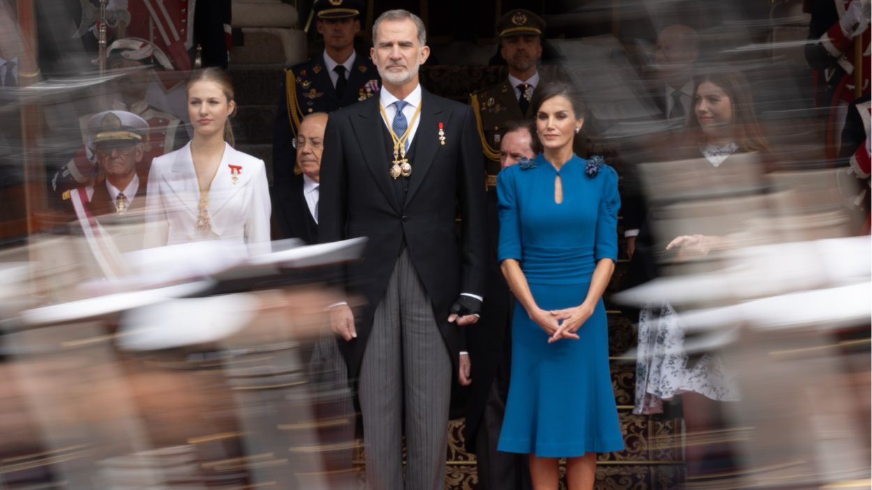 Los reyes y la princesa Leonor al término de la jura de la Constitución en el Congreso. EP.