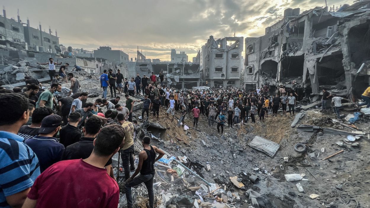 El campo de refugiados de Jabalia en Gaza tras el bombardeo israelí. EP.