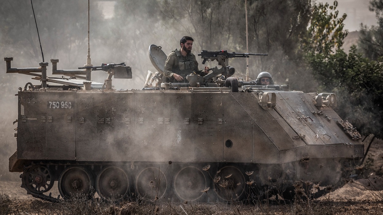 Tanque del Ejército Israelí en la frontera de Gaza. EP