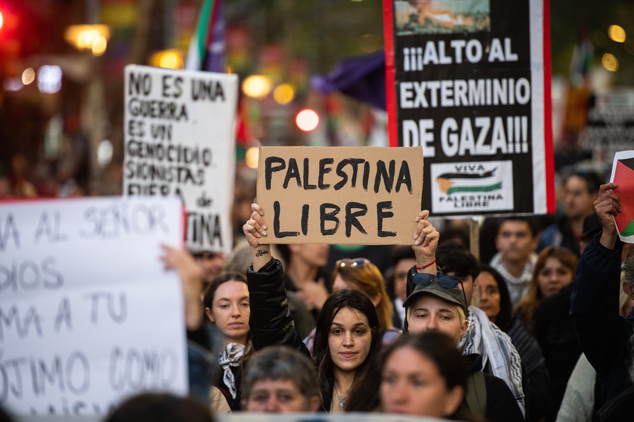 Manifestación a favor del pueblo palestino en Montevideo (Uruguay). EP.
