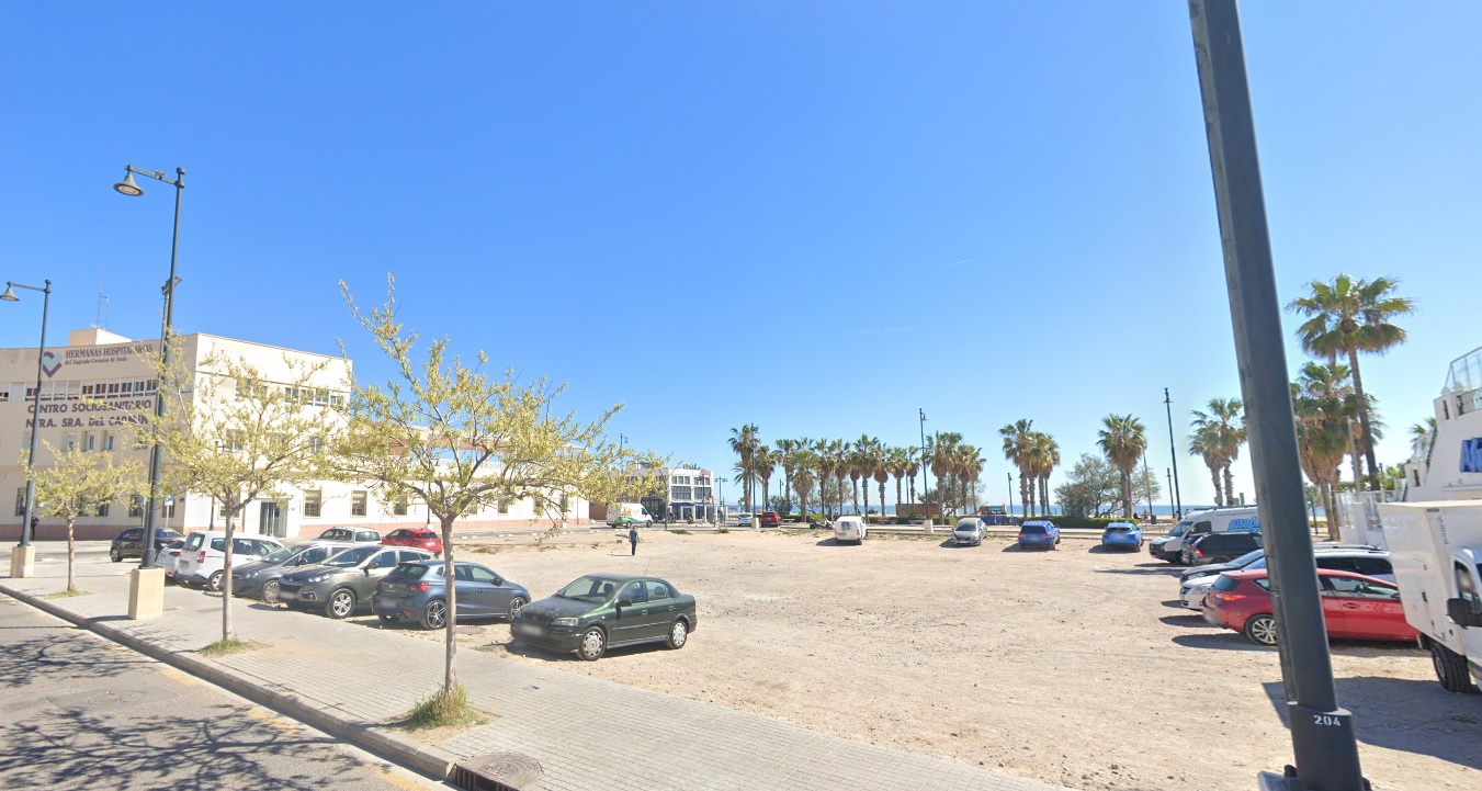 Descampado en la zona de la Malvarrrosa de Valencia. Google Maps.