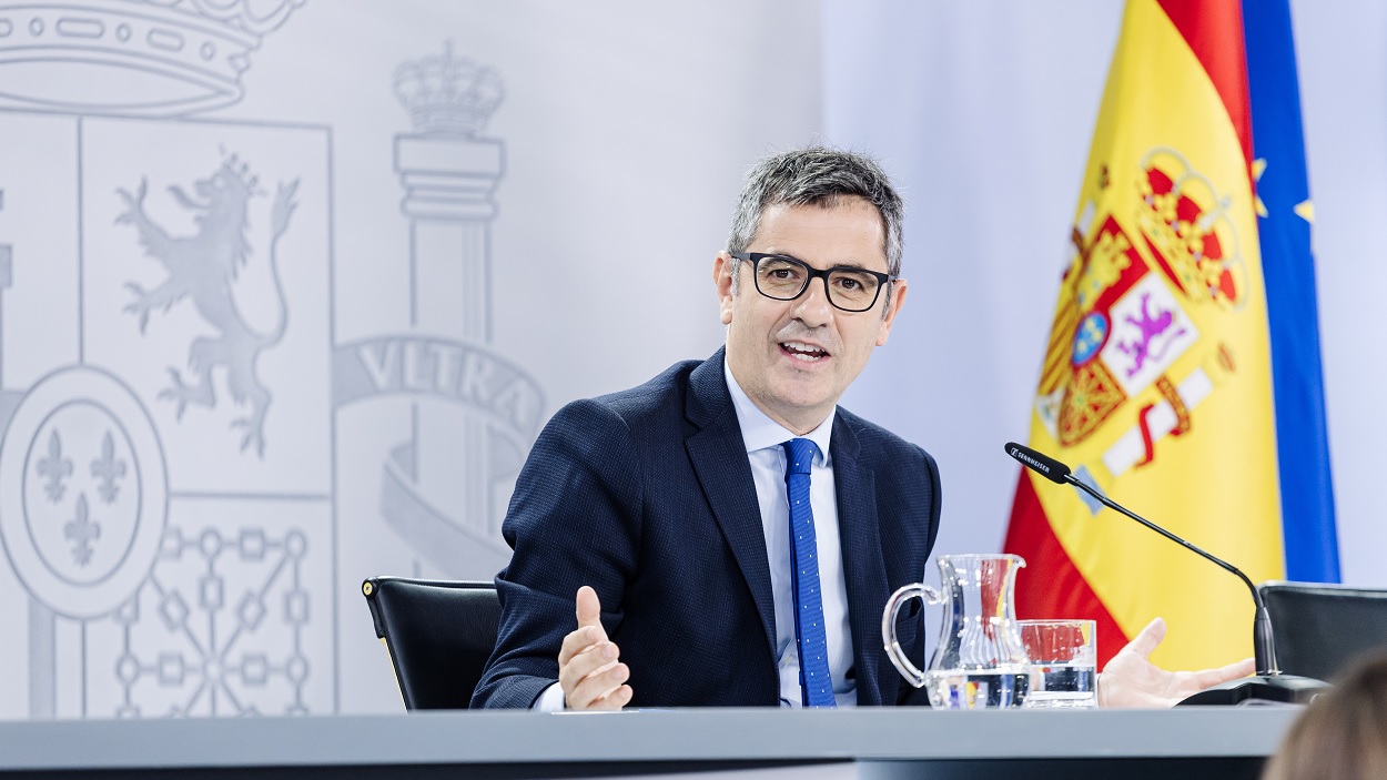 El ministro de la Presidencia, Relaciones con las Cortes y Memoria Democrática, Félix Bolaños. EP