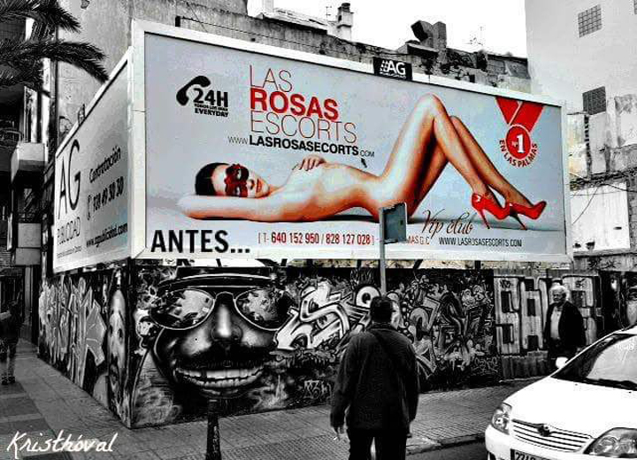 Una publicidad sobre prostitución aparecida en Las Palmas de Gran Canaria. 