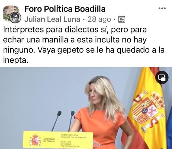 Ataques a Yolanda Díaz Ataques a Yolanda Díaz