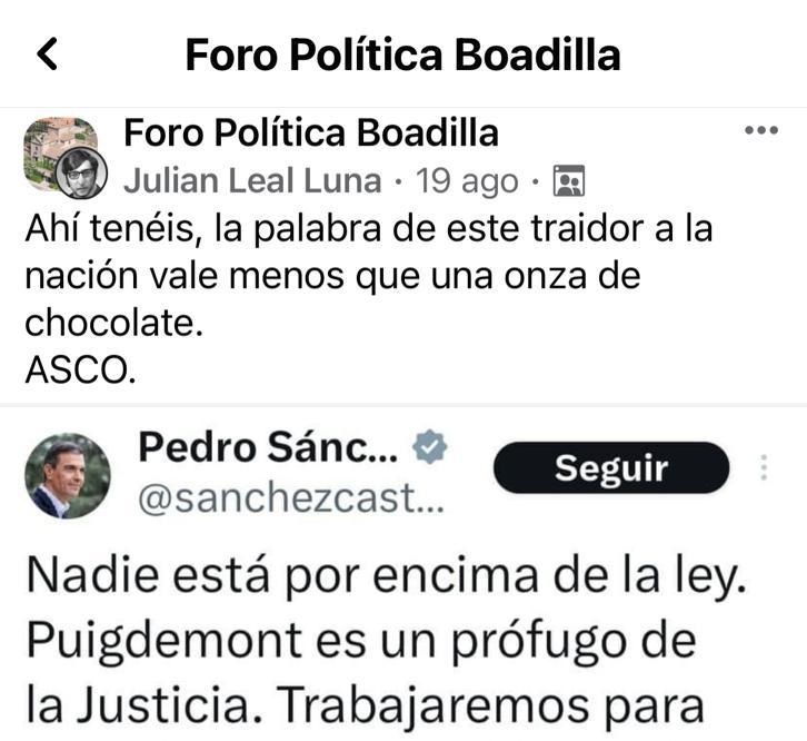 "Traidor a la nación"