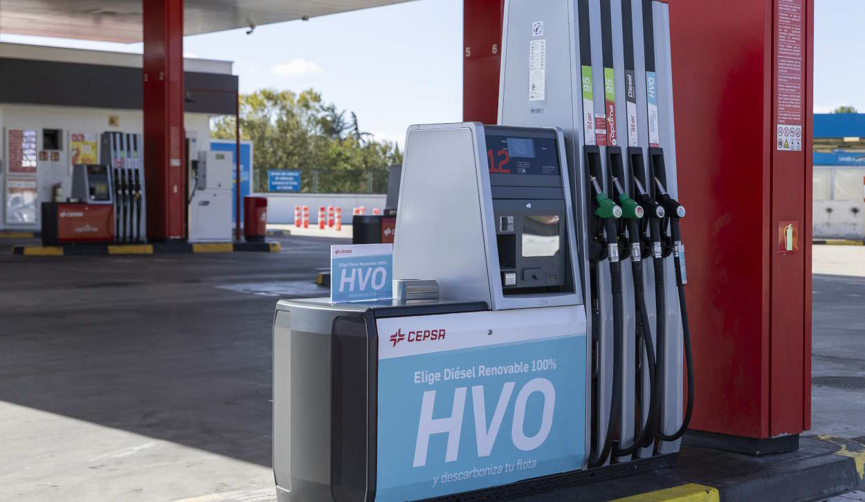 Surtidor de HVO en una estación de servicio de Cepsa