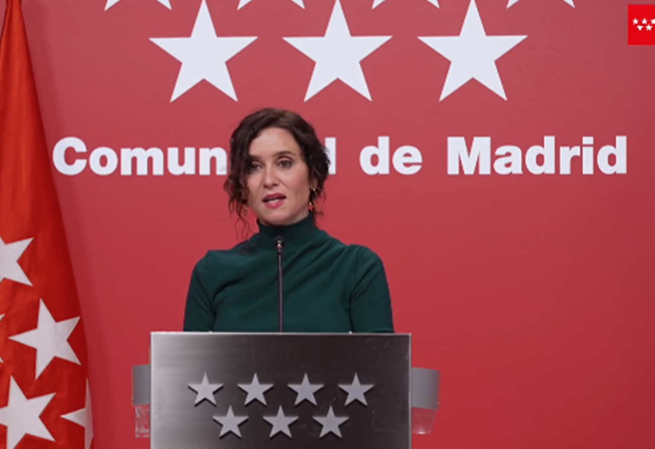 Isabel Díaz Ayuso durante la declaración institucional sobre el pacto entre PSOE y Junts