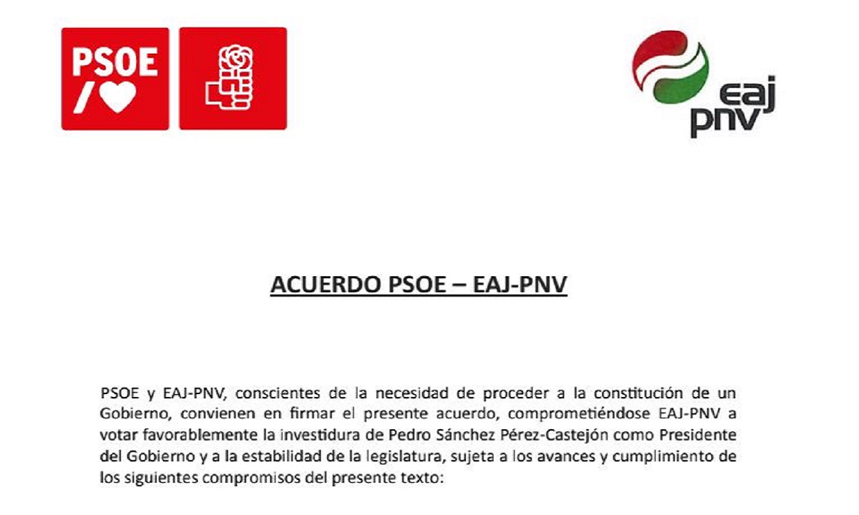 Acuerdo entre PSOE PNV