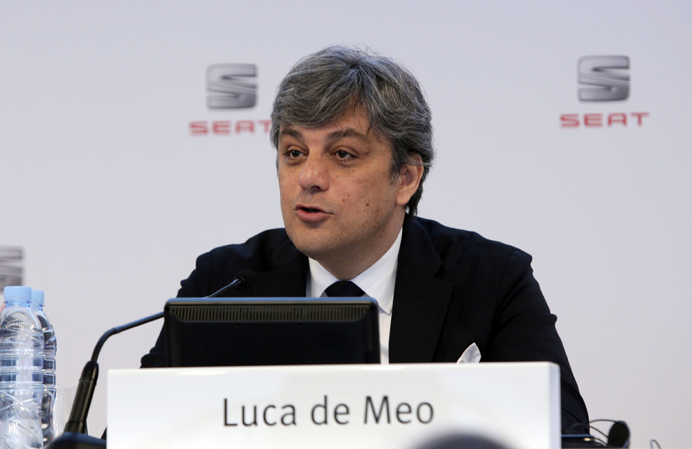 El presidente de Seat, Luca de Meo, durante la presentación de los resultados de 2015