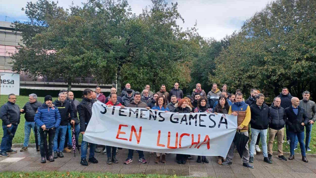 Concentración de trabajadores de Siemens Gamesa. EP