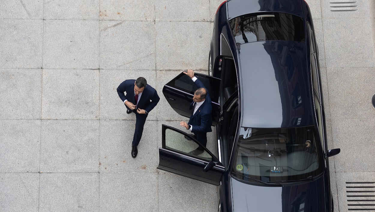 Pedro Sánchez, a su llegada al Congreso de los Diputados. EP