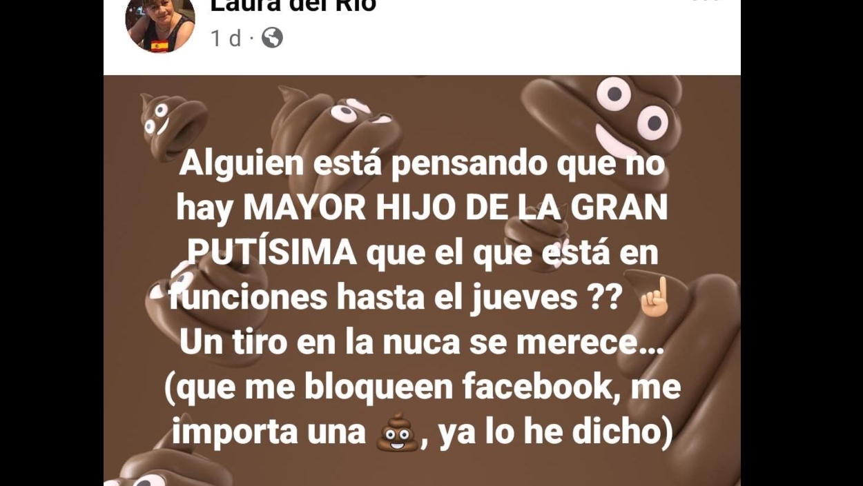 Una exalcaldesa del PP pide “un tiro en la nuca” a Pedro Sánchez. Facebook.