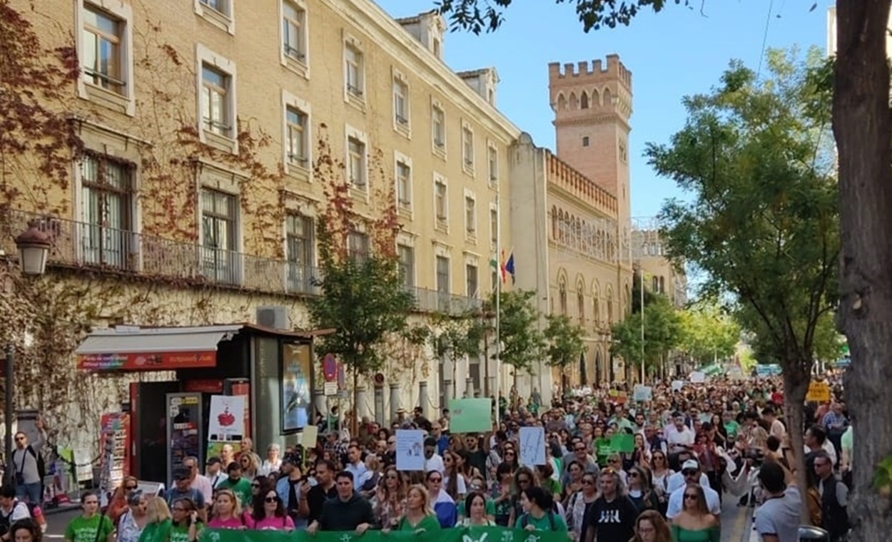 Manifestación en Sevilla convocada por la Marea Verde. EP.