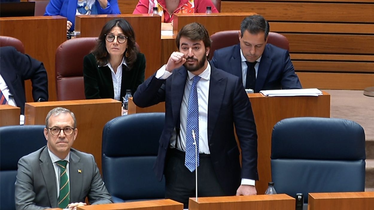 El vicepresidente de CyL y de Vox, Juan García Gallardo, en las Cortes autonómicas. EP.