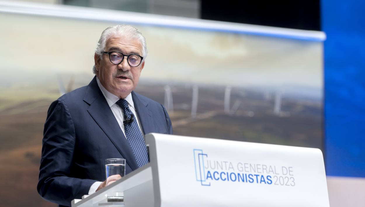 El consejero delegado de Endesa, José Bogas, en la última junta general de accionistas. EP