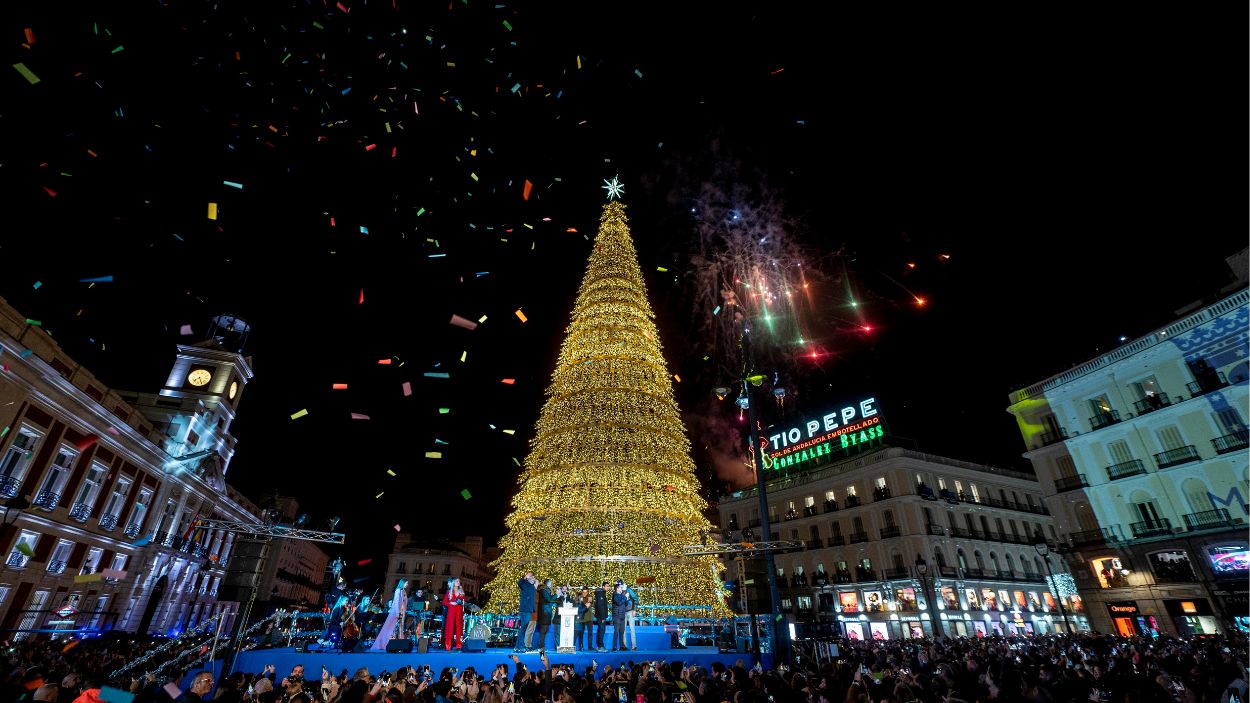 Encendido navideño en la Puerta del Sol de Madrid. EP.