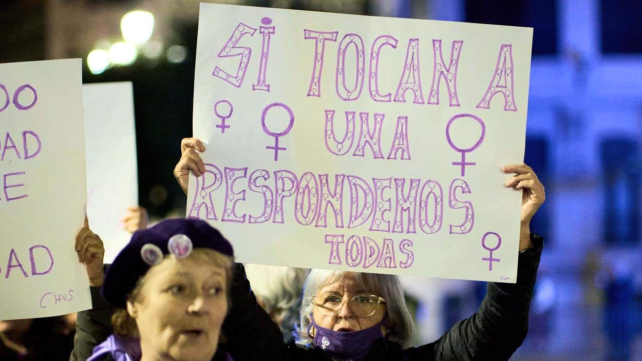 Manifestación por el 25N contra la violencia machista, en 2022. EP