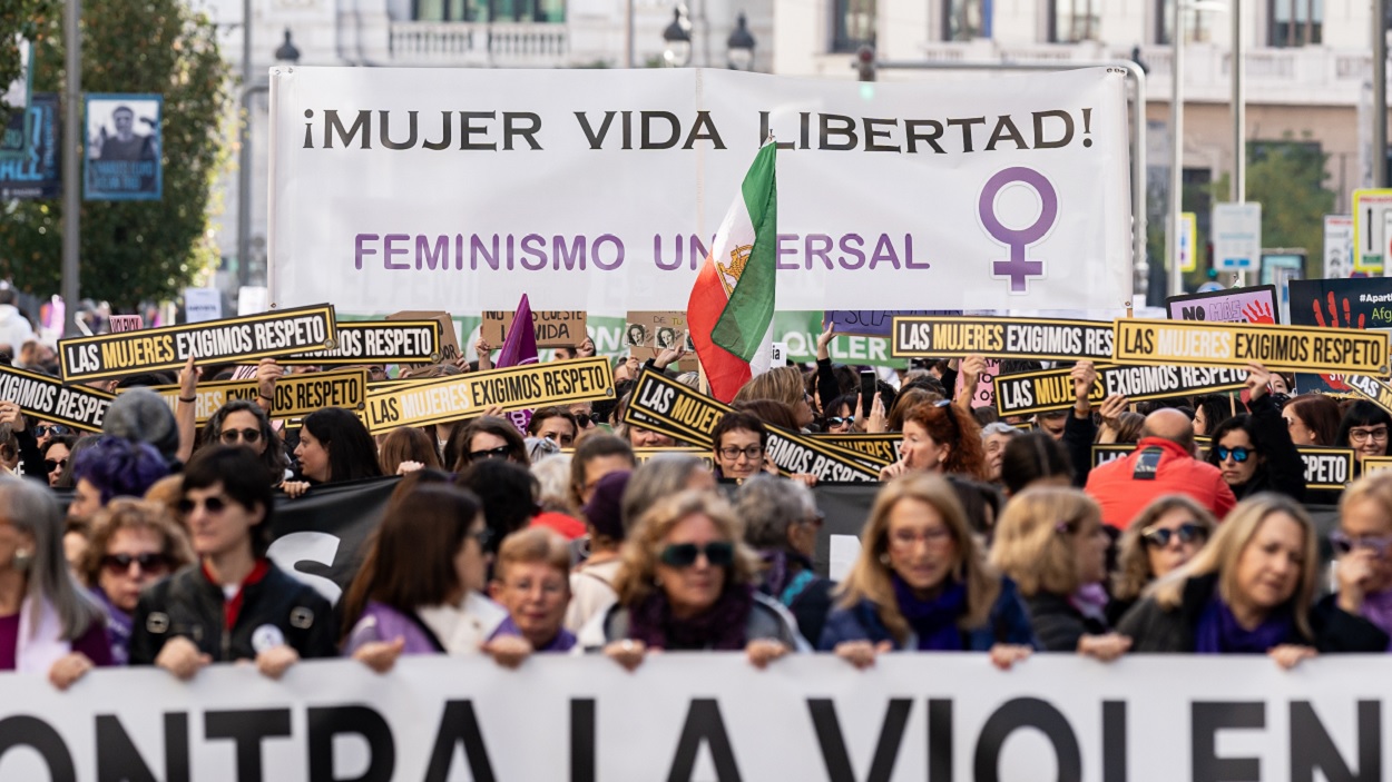 Manifestación por el Día Internacional de la Eliminación de la Violencia contra la Mujer, a 25 de noviembre en Madrid. EP