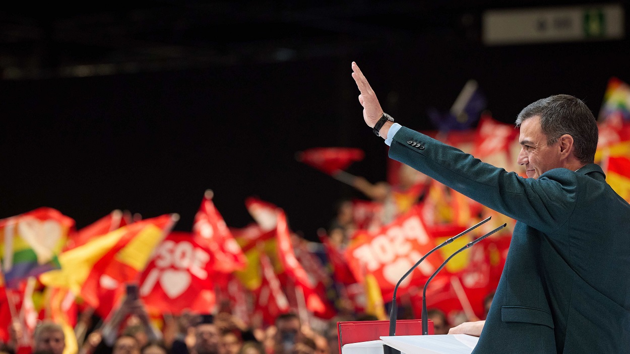 Pedro Sánchez en el acto del PSOE en IFEMA. EP