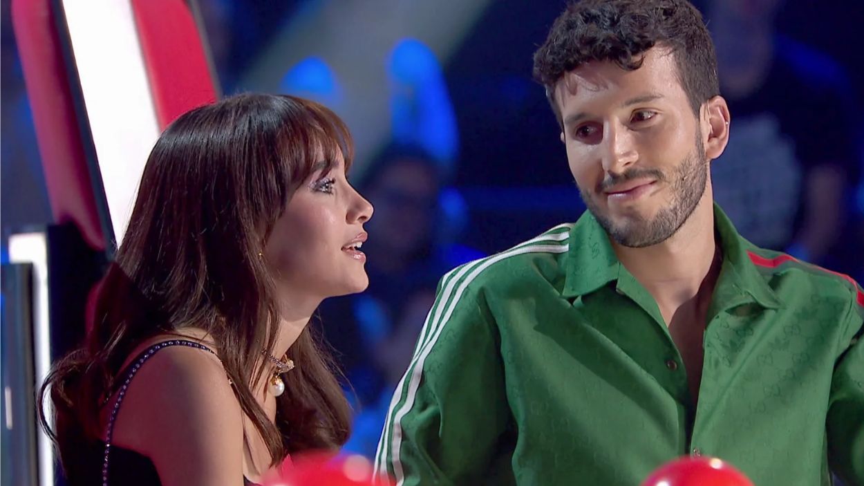 Aitana y Sebastián Yatra en 'La Voz Kids'. Atresmedia.