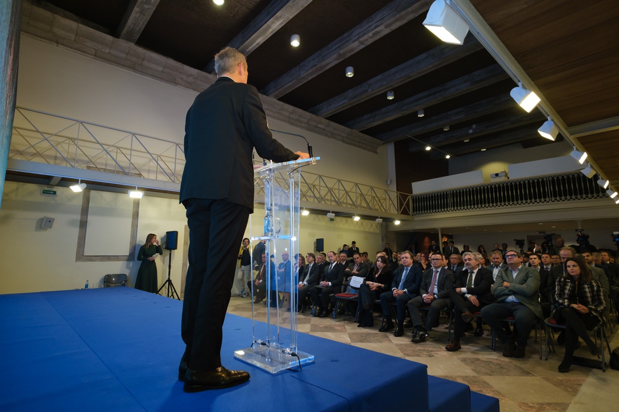 Alfonso Rueda hablando durante la presentación de Recursos de Galicia el pasado día 13 de noviembre (Foto: Xunta de Galicia).