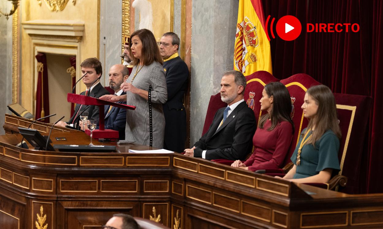 Francina Armengol, interviene durante la Solemne Sesión de Apertura de las Cortes Generales de la XV Legislatura