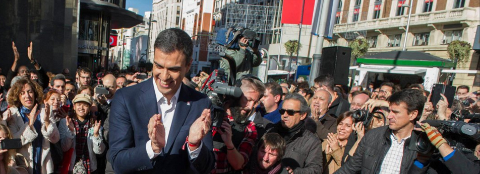 El líder socialista y candidato a la Presidencia del Gobierno, Pedro Sánchez
