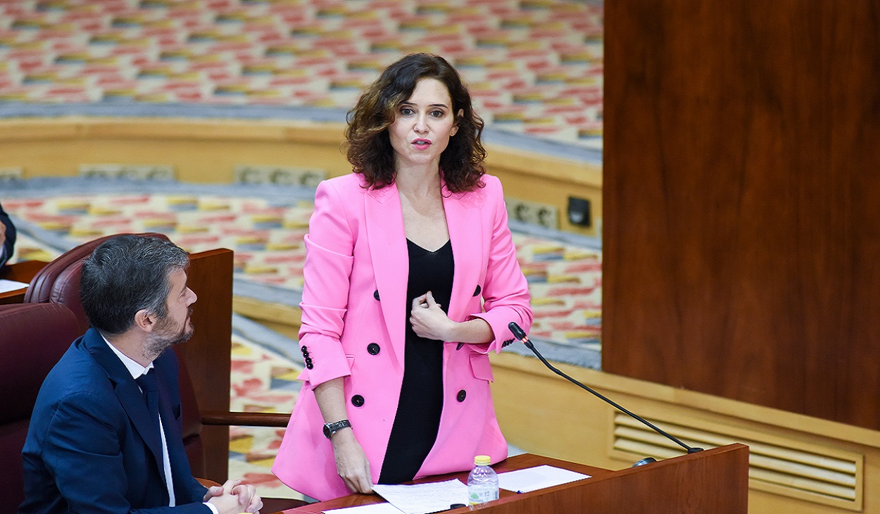 La presidenta de Madrid, Isabel Díaz Ayuso, en la Asamblea.