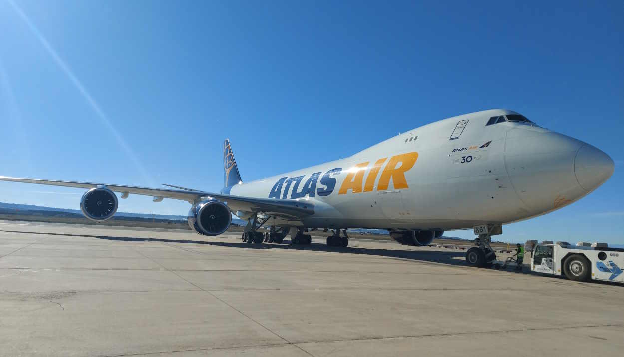 Avión de Atlas Air, responsable de transportar mercancías de Inditex a nivel internacional