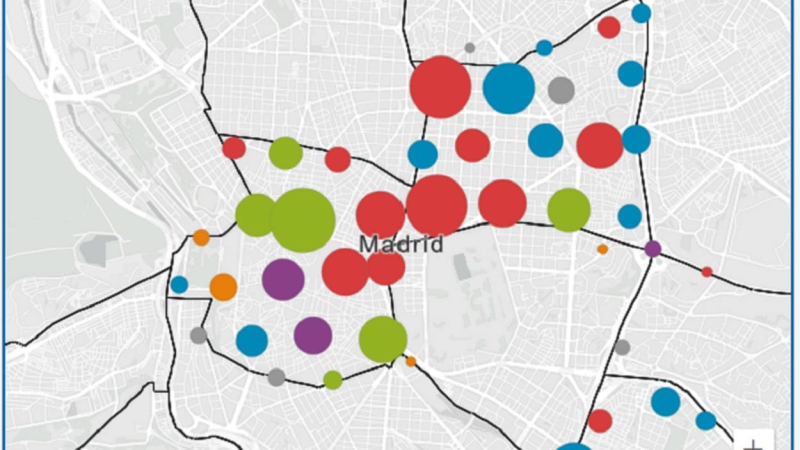 Puntos negros en las carreteras de Madrid. Transparencia Ayuntamiento