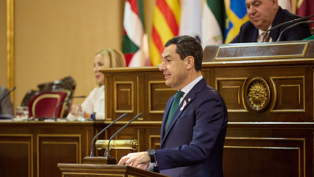 Moreno Bonilla en el parlamento de Andalucía. EP