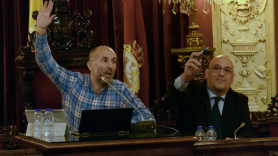 El alcalde de Ourense, Gonzalo Pérez Jácome (1d), y el teniente alcalde Armando Ojea (2d). EP